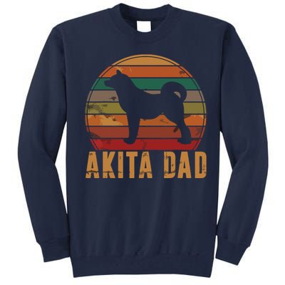 Retro Akita Dad Gift Akita Daddy Dog Owner Pet Father Tall Sweatshirt