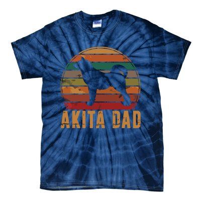 Retro Akita Dad Gift Akita Daddy Dog Owner Pet Father Tie-Dye T-Shirt