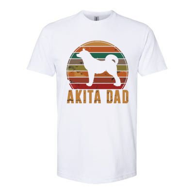 Retro Akita Dad Gift Akita Daddy Dog Owner Pet Father Softstyle CVC T-Shirt