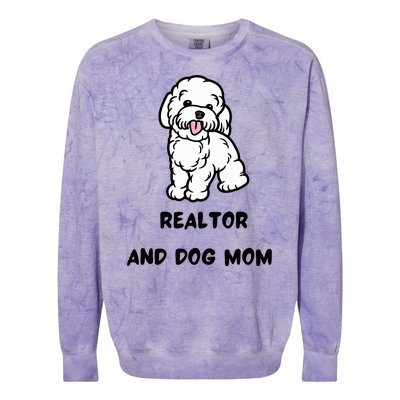 Realtor And Dog Mom Colorblast Crewneck Sweatshirt