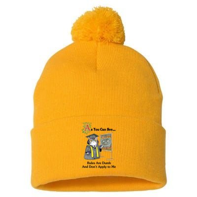 Rules Are Dumb Pom Pom 12in Knit Beanie