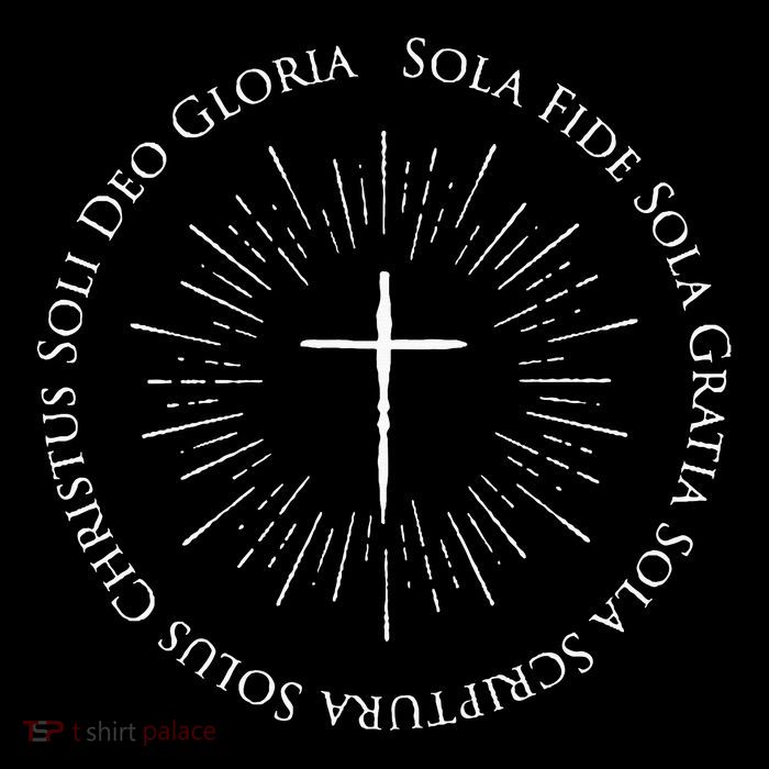 Reformation Anniversary Design With 5 Solas Cross Tall T-Shirt