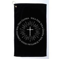 Reformation Anniversary Design With 5 Solas Cross Golf Towel