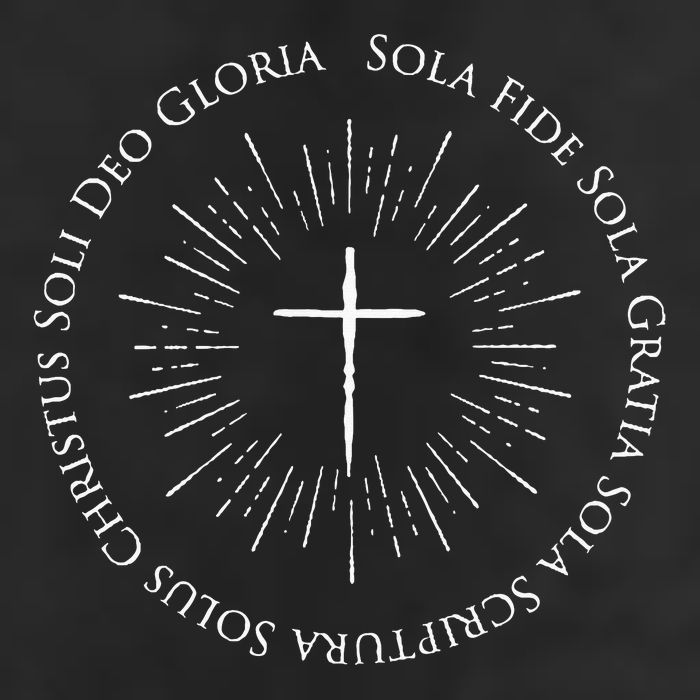 Reformation Anniversary Design With 5 Solas Cross Golf Towel