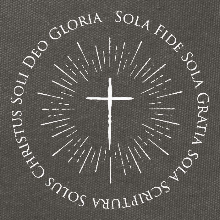 Reformation Anniversary Design With 5 Solas Cross Cotton Canvas Backpack