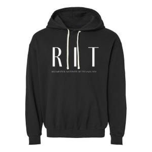 RIT Art Deco Style College Garment-Dyed Fleece Hoodie