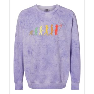 Retro Archery Evolution Gift For Archers & Bowmen Colorblast Crewneck Sweatshirt