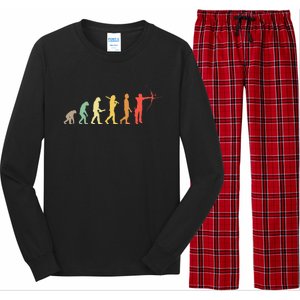 Retro Archery Evolution Gift For Archers & Bowmen Long Sleeve Pajama Set