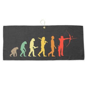 Retro Archery Evolution Gift For Archers & Bowmen Large Microfiber Waffle Golf Towel