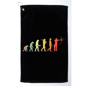 Retro Archery Evolution Gift For Archers & Bowmen Platinum Collection Golf Towel