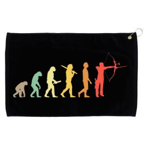 Retro Archery Evolution Gift For Archers & Bowmen Grommeted Golf Towel