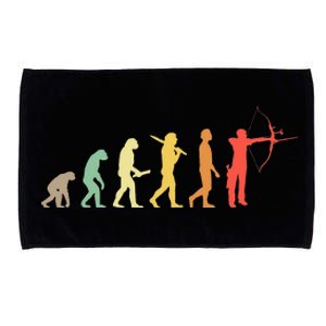 Retro Archery Evolution Gift For Archers & Bowmen Microfiber Hand Towel