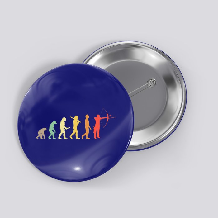 Retro Archery Evolution Gift For Archers & Bowmen Button