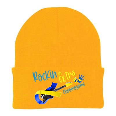 Rockin’ An Extra Chromosome Rock Guitar Down Syndrome T21 Gift Knit Cap Winter Beanie