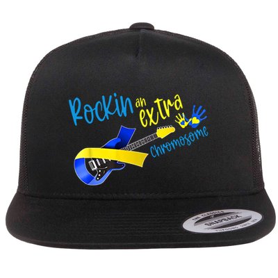 Rockin’ An Extra Chromosome Rock Guitar Down Syndrome T21 Gift Flatbill Hat