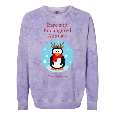 Rare And Endangered Animals The Rein Christmas Design Colorblast Crewneck Sweatshirt