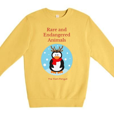 Rare And Endangered Animals The Rein Christmas Design Premium Crewneck Sweatshirt