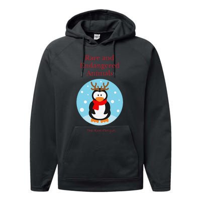 Rare And Endangered Animals The Rein Christmas Design Performance Fleece Hoodie