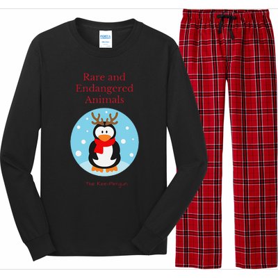 Rare And Endangered Animals The Rein Christmas Design Long Sleeve Pajama Set