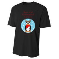 Rare And Endangered Animals The Rein Christmas Design Performance Sprint T-Shirt