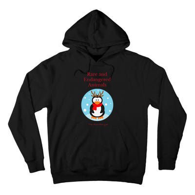 Rare And Endangered Animals The Rein Christmas Design Tall Hoodie