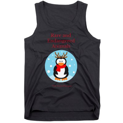 Rare And Endangered Animals The Rein Christmas Design Tank Top