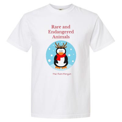 Rare And Endangered Animals The Rein Christmas Design Garment-Dyed Heavyweight T-Shirt