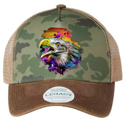 Realistic Abstract Eagle Legacy Tie Dye Trucker Hat