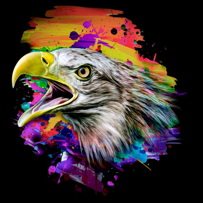 Realistic Abstract Eagle USA-Made Doggie Bandana