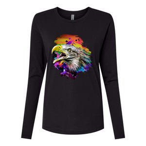 Realistic Abstract Eagle Womens Cotton Relaxed Long Sleeve T-Shirt