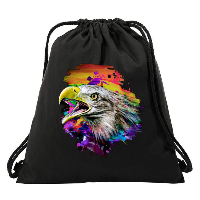Realistic Abstract Eagle Drawstring Bag