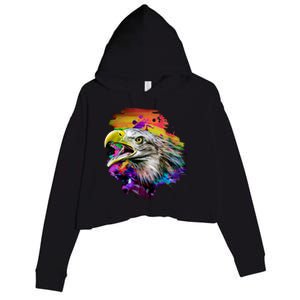 Realistic Abstract Eagle Crop Fleece Hoodie