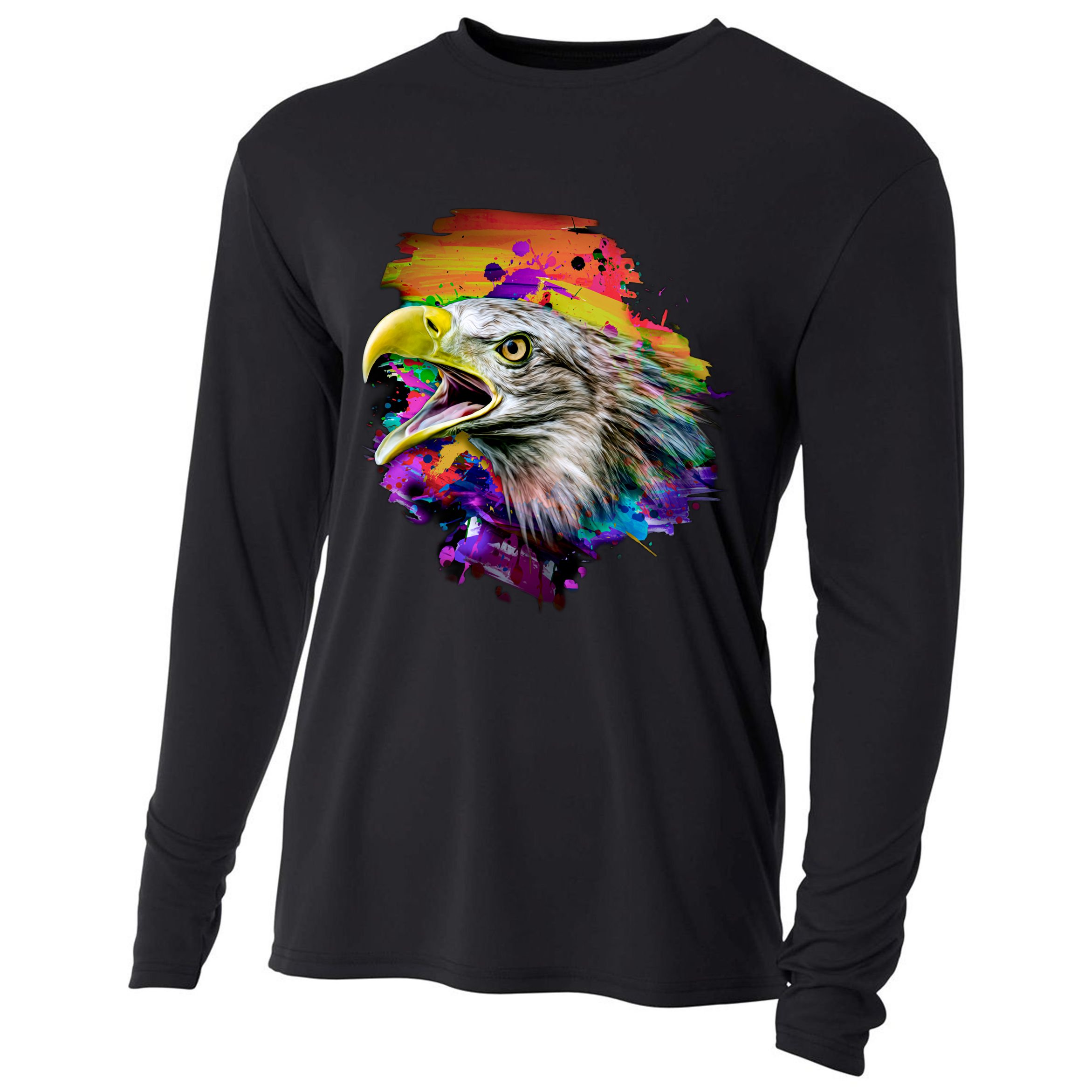 Realistic Abstract Eagle Cooling Performance Long Sleeve Crew