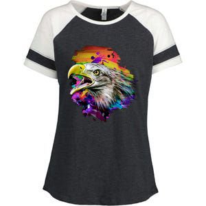 Realistic Abstract Eagle Enza Ladies Jersey Colorblock Tee