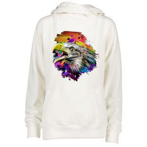 Realistic Abstract Eagle Womens Funnel Neck Pullover Hood