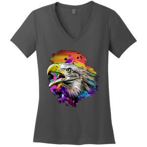 Realistic Abstract Eagle Women's V-Neck T-Shirt