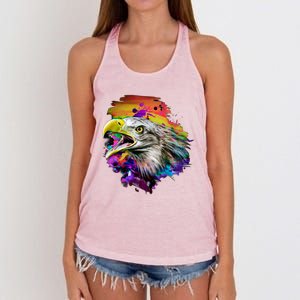 Realistic Abstract Eagle Women's Knotted Racerback Tank