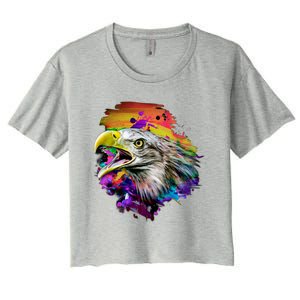 Realistic Abstract Eagle Women's Crop Top Tee