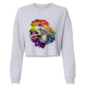 Realistic Abstract Eagle Cropped Pullover Crew