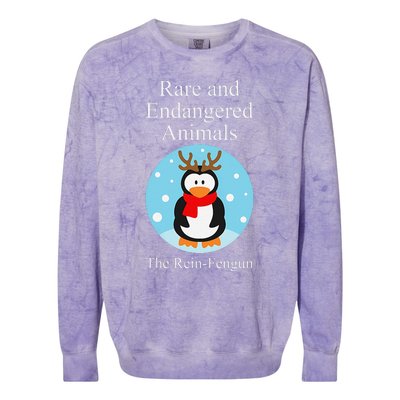 Rare And Endangered Animals The Reinfengun Christmas Design Colorblast Crewneck Sweatshirt