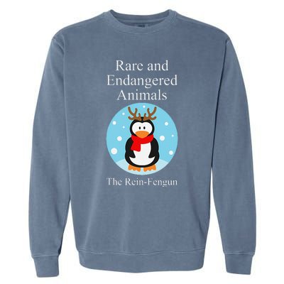 Rare And Endangered Animals The Reinfengun Christmas Design Garment-Dyed Sweatshirt