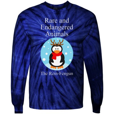 Rare And Endangered Animals The Reinfengun Christmas Design Tie-Dye Long Sleeve Shirt