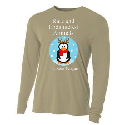 Rare And Endangered Animals The Reinfengun Christmas Design Cooling Performance Long Sleeve Crew