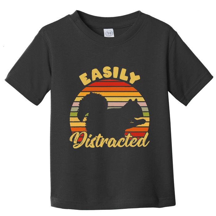 Retro Adhd Easily Distracted Squirrel Vintage Neurodiverse Toddler T-Shirt