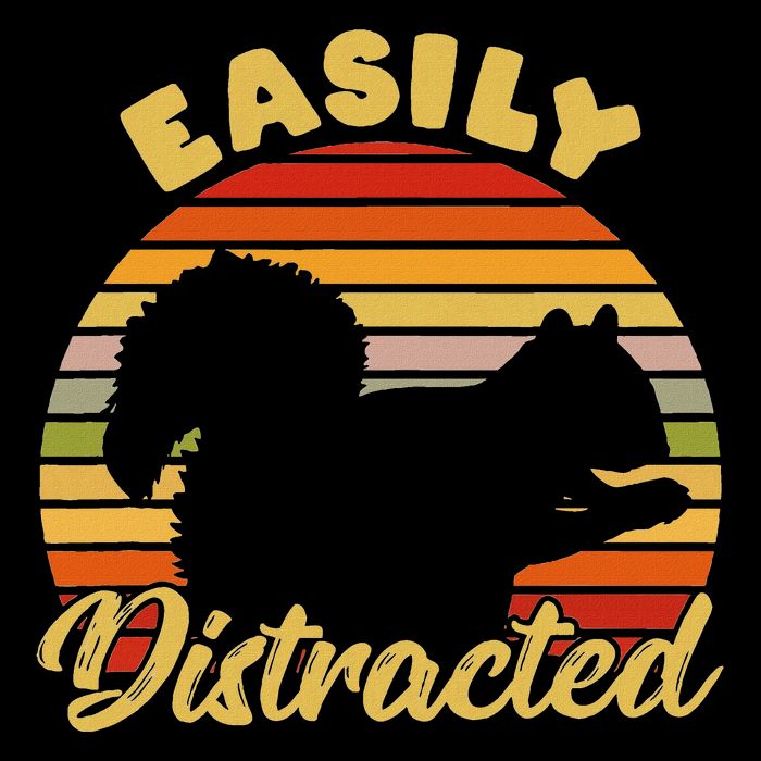 Retro Adhd Easily Distracted Squirrel Vintage Neurodiverse Toddler T-Shirt