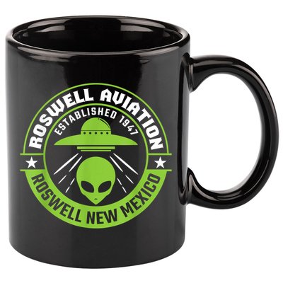 Roswell Aviation Established 1947 Roswell Alien 11oz C Handle Ceramic Mug
