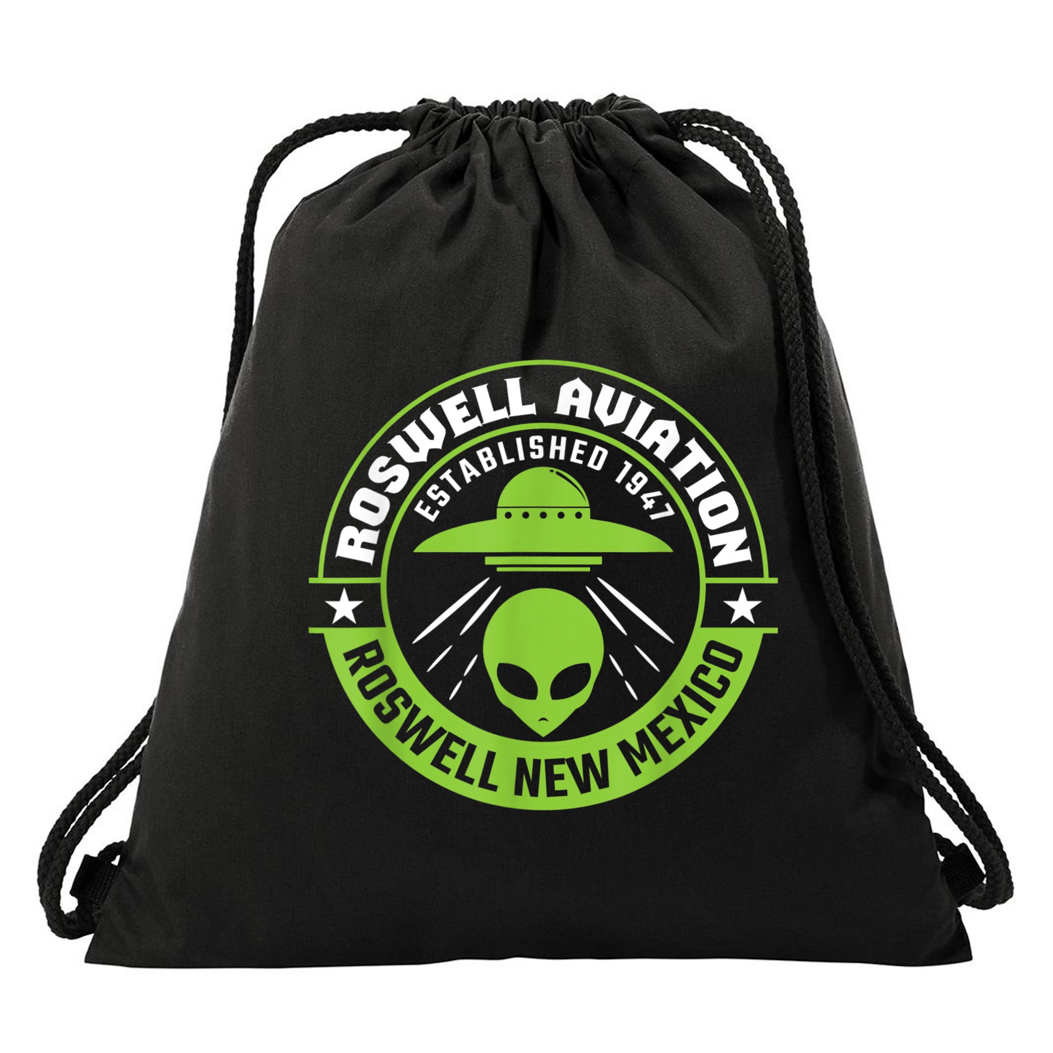 Roswell Aviation Established 1947 Roswell Alien Drawstring Bag