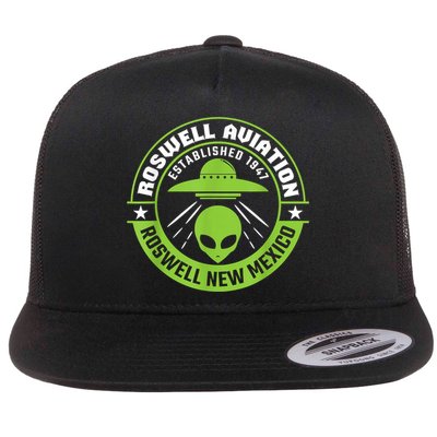 Roswell Aviation Established 1947 Roswell Alien Flat Bill Trucker Hat