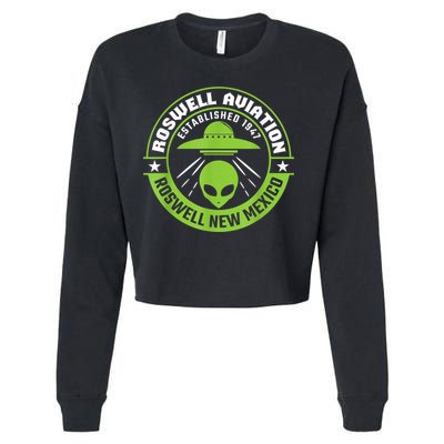 Roswell Aviation Established 1947 Roswell Alien Cropped Pullover Crew