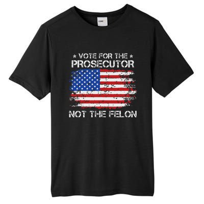 Retro American Flag Vote For The Prosecutor Not The Felon Tall Fusion ChromaSoft Performance T-Shirt